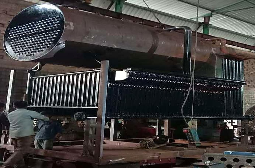Tube bundle assembly under fabrication at Bharti Enterprises